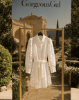 White Lace Belted Mini Dress - GorgeousGul