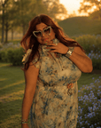 Blue Meadow Midi Dress - GorgeousGul