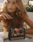 Black Floral Transparent Shoulder Bag - GorgeousGul