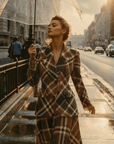 Brown Heritage Blazer Set - GorgeousGul