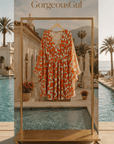 Tangerine Bloom Kaftan Dress - GorgeousGul