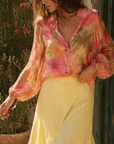 Sunset Garden Chiffon Shirt - GorgeousGul