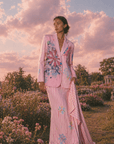 Pink Painted Flower Blazer - GorgeousGul