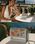 Blue Floral Clear Shoulder Bag