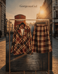 London Burgundy Plaid Set - GorgeousGul
