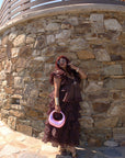 Brown Ruffled Maxi Dress - GorgeousGul