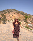 Brown Ruffled Maxi Dress