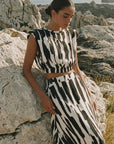 Black & White Resort Skirt Set - GorgeousGul