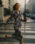 London Check Blazer Set - GorgeousGul