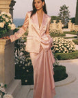 Blush Satin Blazer - GorgeousGul