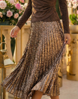 Bronze Luxe Sequin Pleated Set