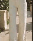 White Embroidered Flare Jeans - GorgeousGul