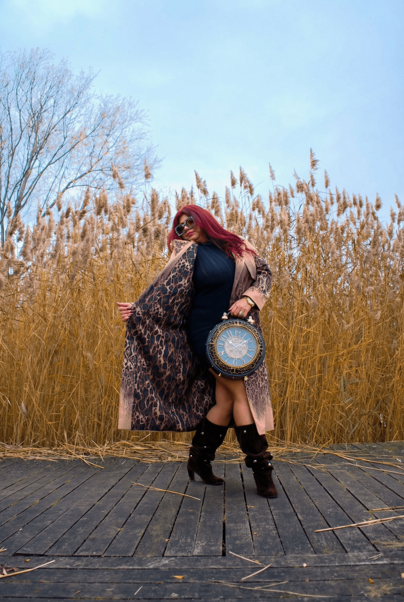 Ombré Royal Serpent Trench - GorgeousGul