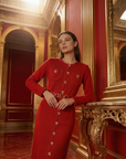 Royal Ember Red Midi Dress