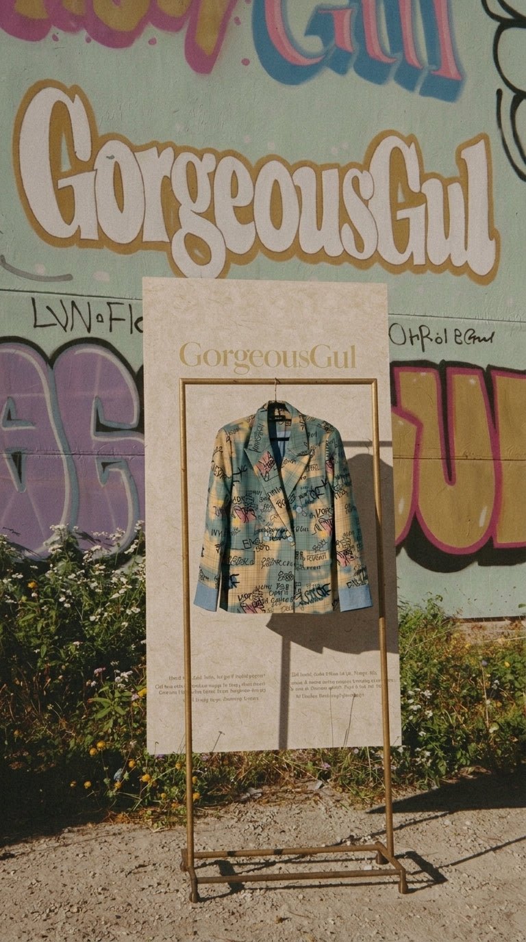 Graffiti Plaid Statement Blazer - GorgeousGul