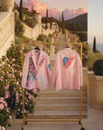 Pink Painted Flower Blazer - GorgeousGul