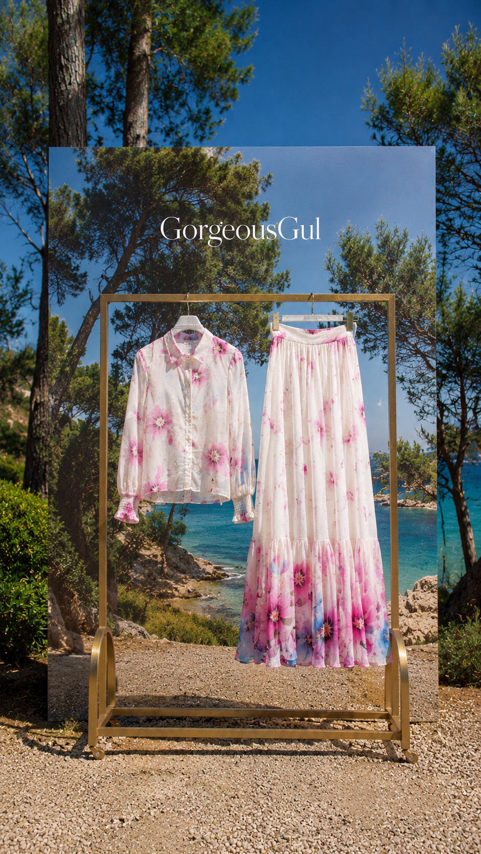 Blush Lagoon Skirt Set - GorgeousGul