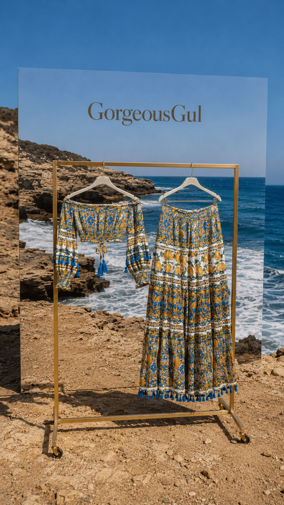 Azure Citrus Skirt Set - GorgeousGul