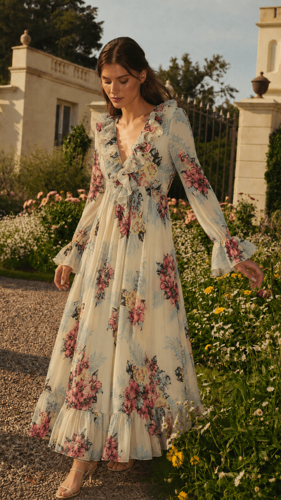 Romantic Bloom Ruffle Dress - GorgeousGul