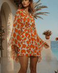 Tangerine Bloom Kaftan Dress - GorgeousGul