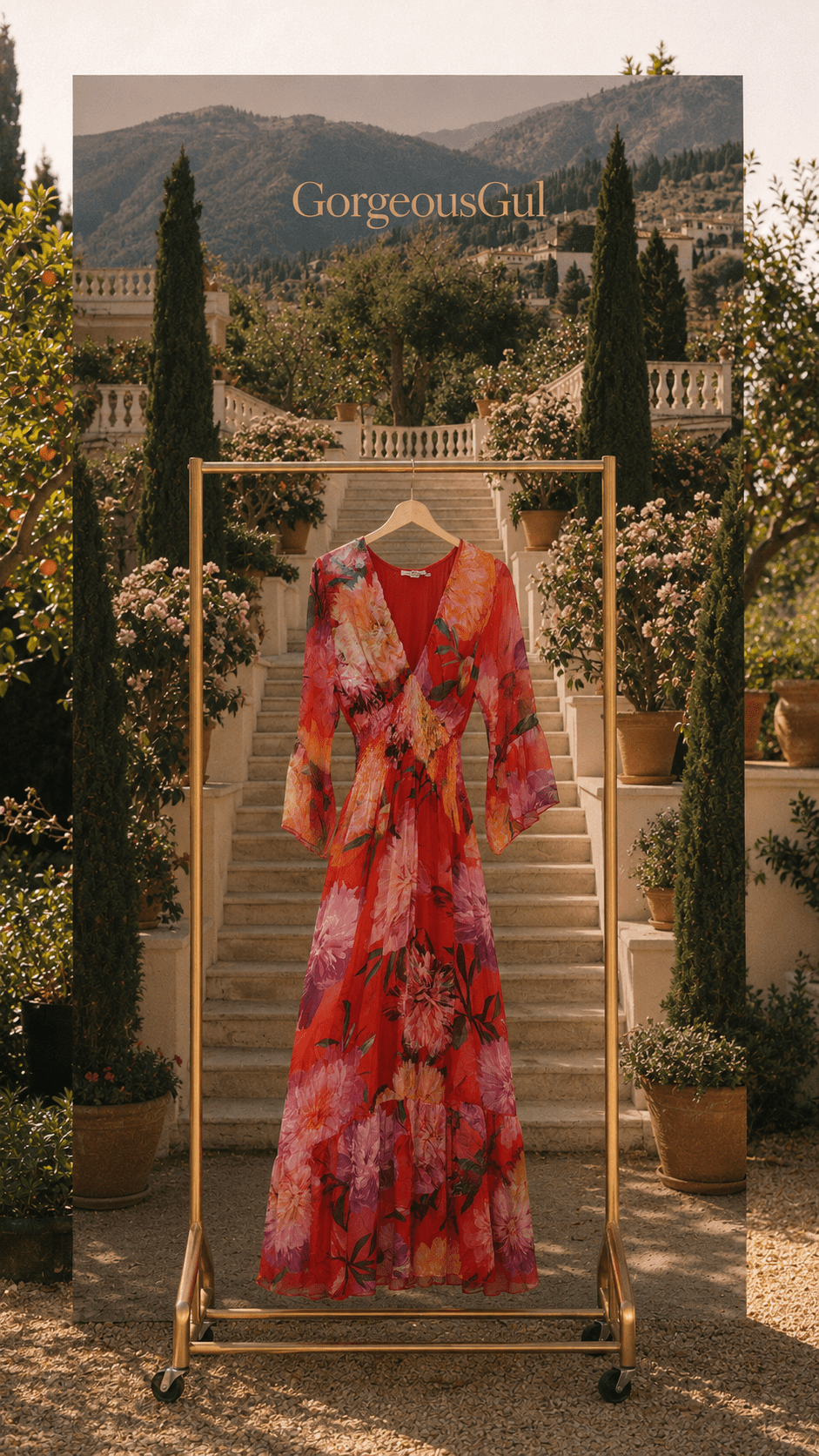Red Bloom Smocked Dress - GorgeousGul