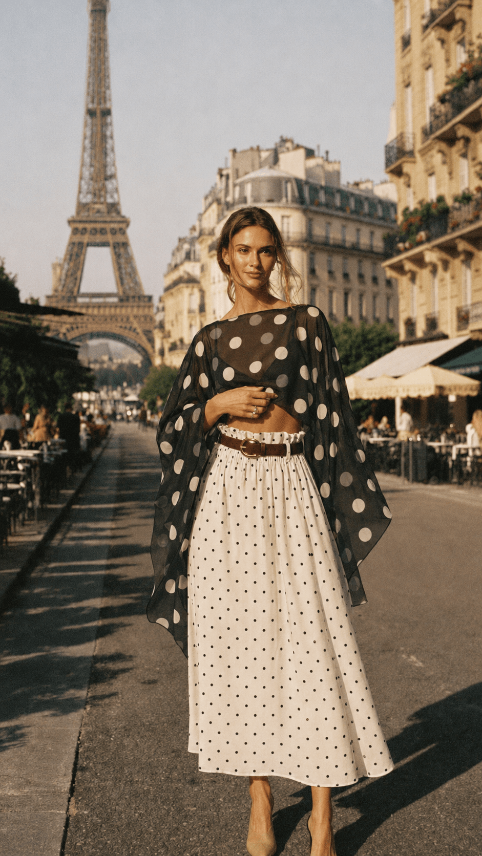 Paris Polka Dot Skirt Set - GorgeousGul