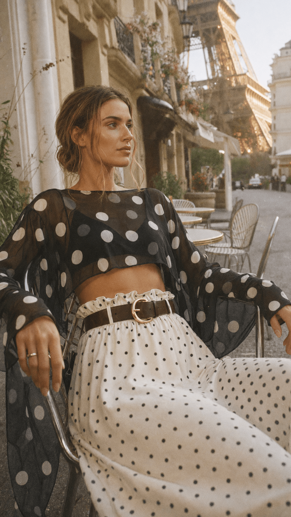 Paris Polka Dot Skirt Set - GorgeousGul