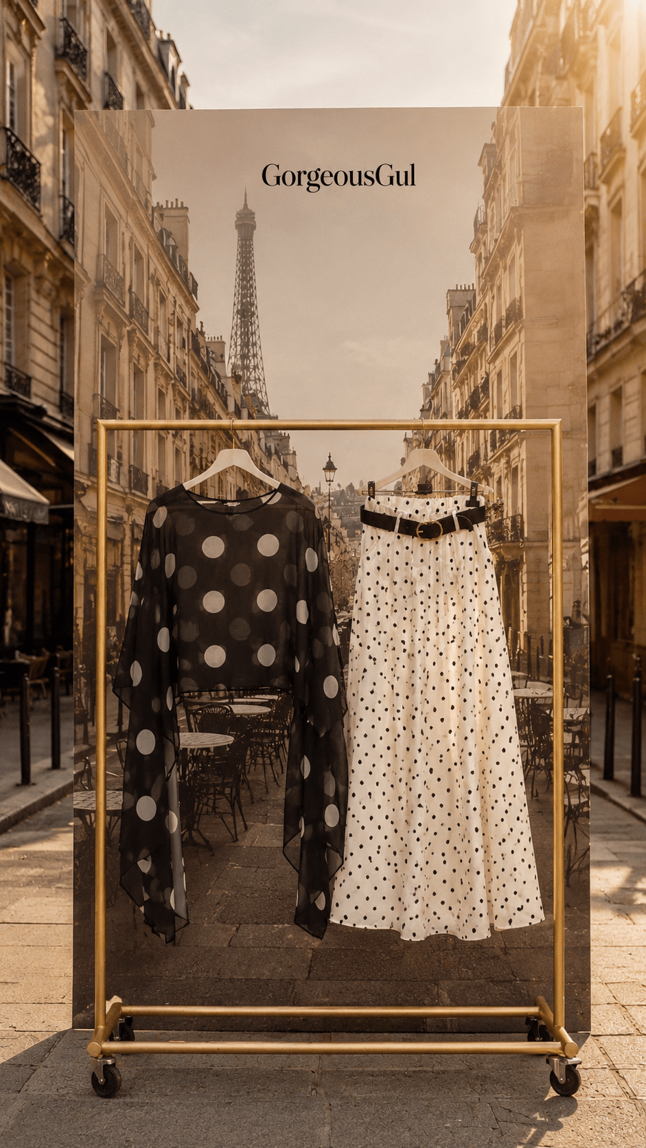 Paris Polka Dot Skirt Set - GorgeousGul