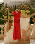 Scarlet Polka Dot Midi Dress - GorgeousGul