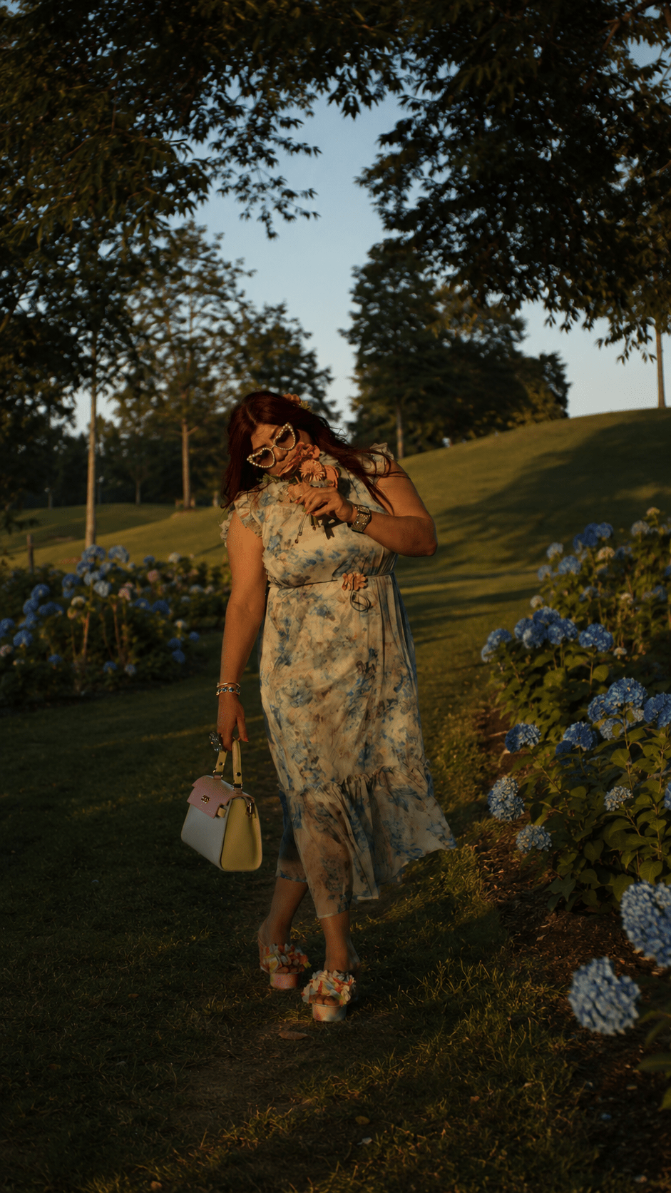 Blue Meadow Midi Dress - GorgeousGul