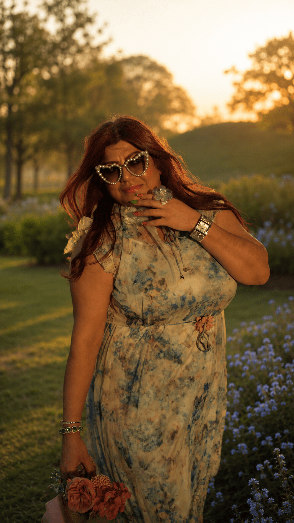 Blue Meadow Midi Dress - GorgeousGul