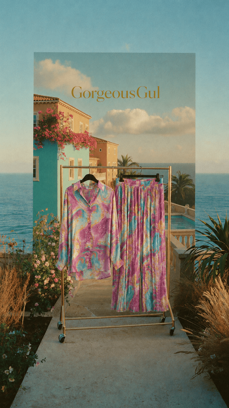 Fuchsia Aqua Co-Ord Set - GorgeousGul