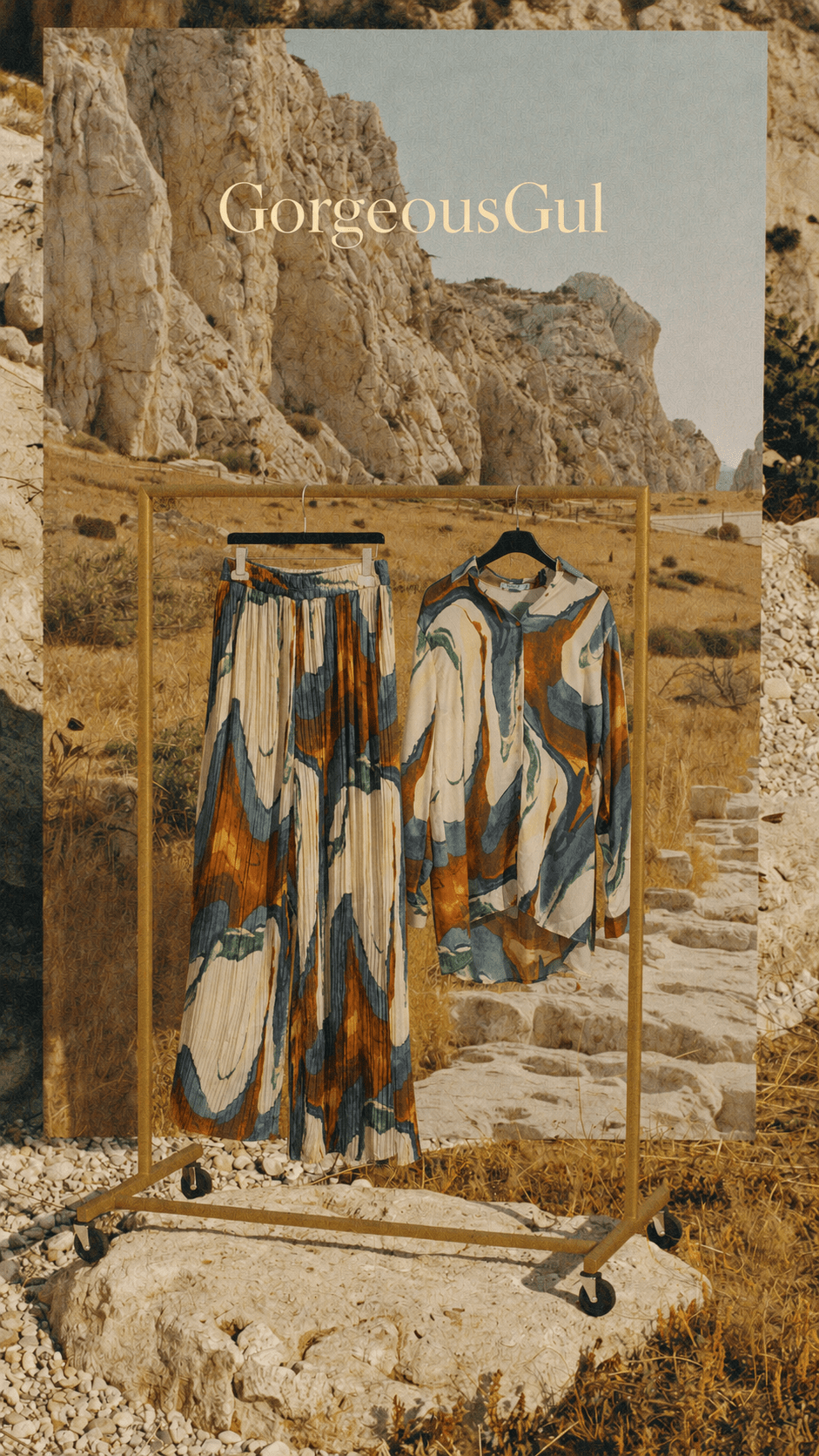 Canyon Wave Shirt Set - GorgeousGul