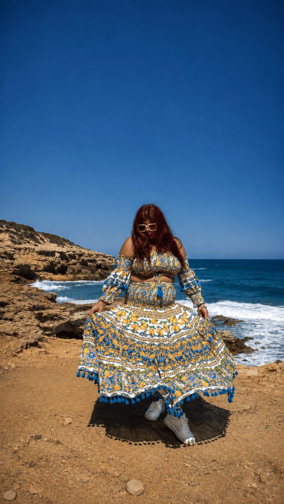 Azure Citrus Skirt Set - GorgeousGul