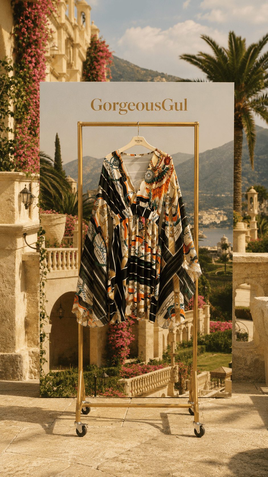 Tropical Chain Print Kaftan - GorgeousGul