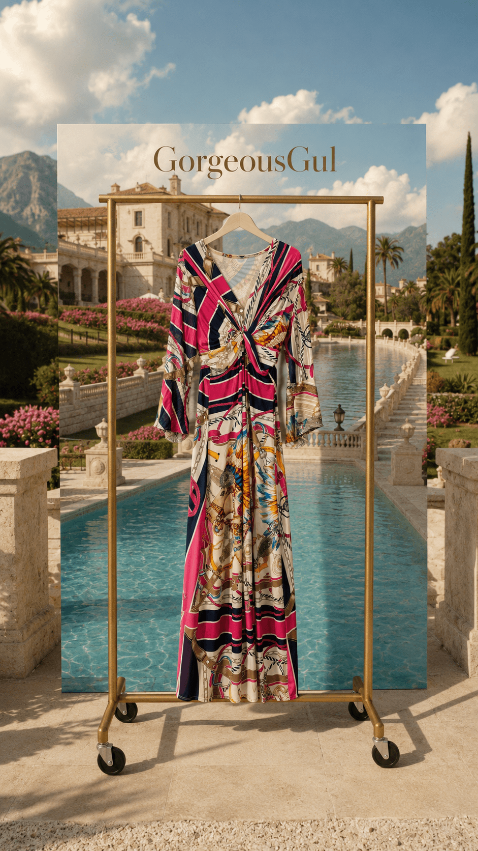 Fuchsia Equestrian Maxi Dress - GorgeousGul