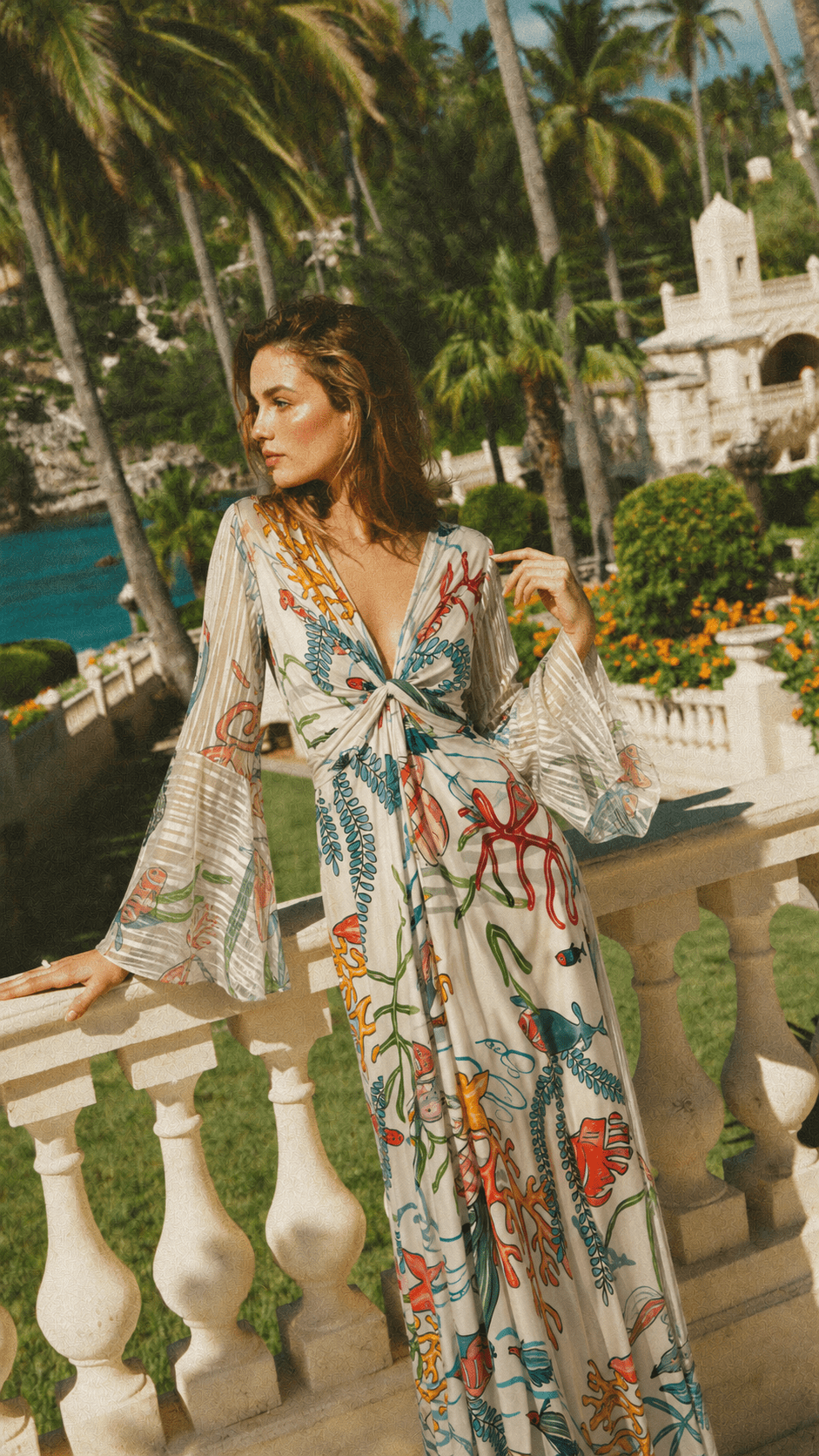 Coral Reef Twist Maxi Dress - GorgeousGul