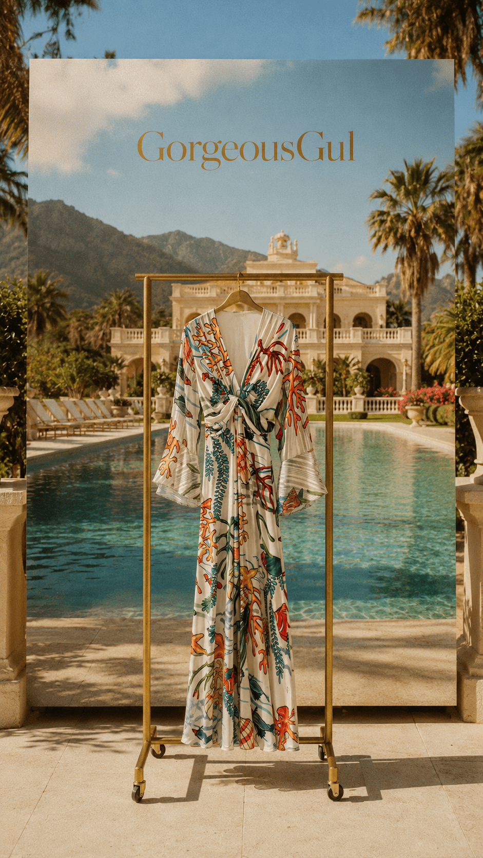 Coral Reef Twist Maxi Dress - GorgeousGul