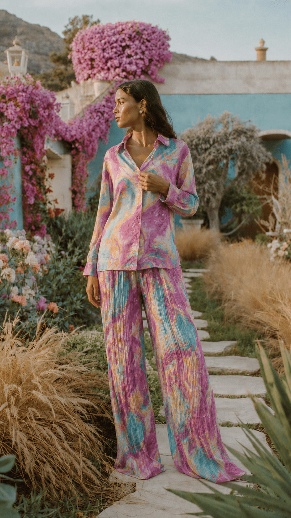Fuchsia Aqua Co-Ord Set - GorgeousGul