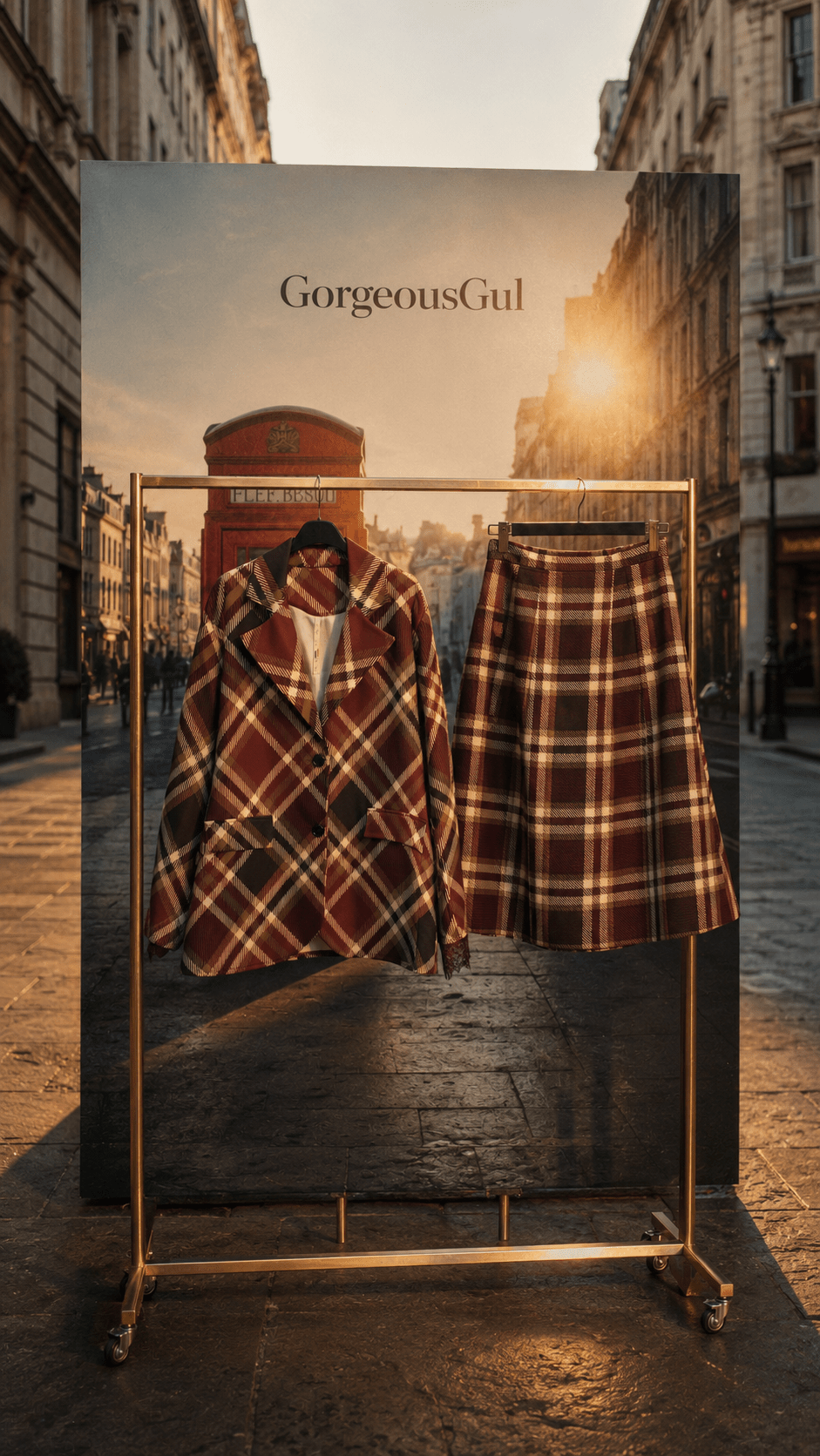 London Burgundy Plaid Set - GorgeousGul