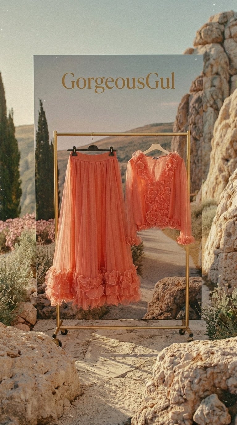 Coral Riviera Skirt Set - GorgeousGul
