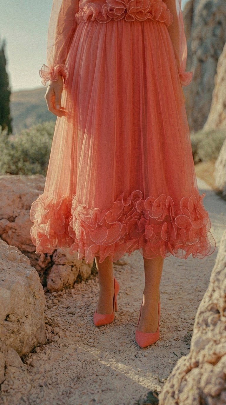 Coral Riviera Skirt Set - GorgeousGul