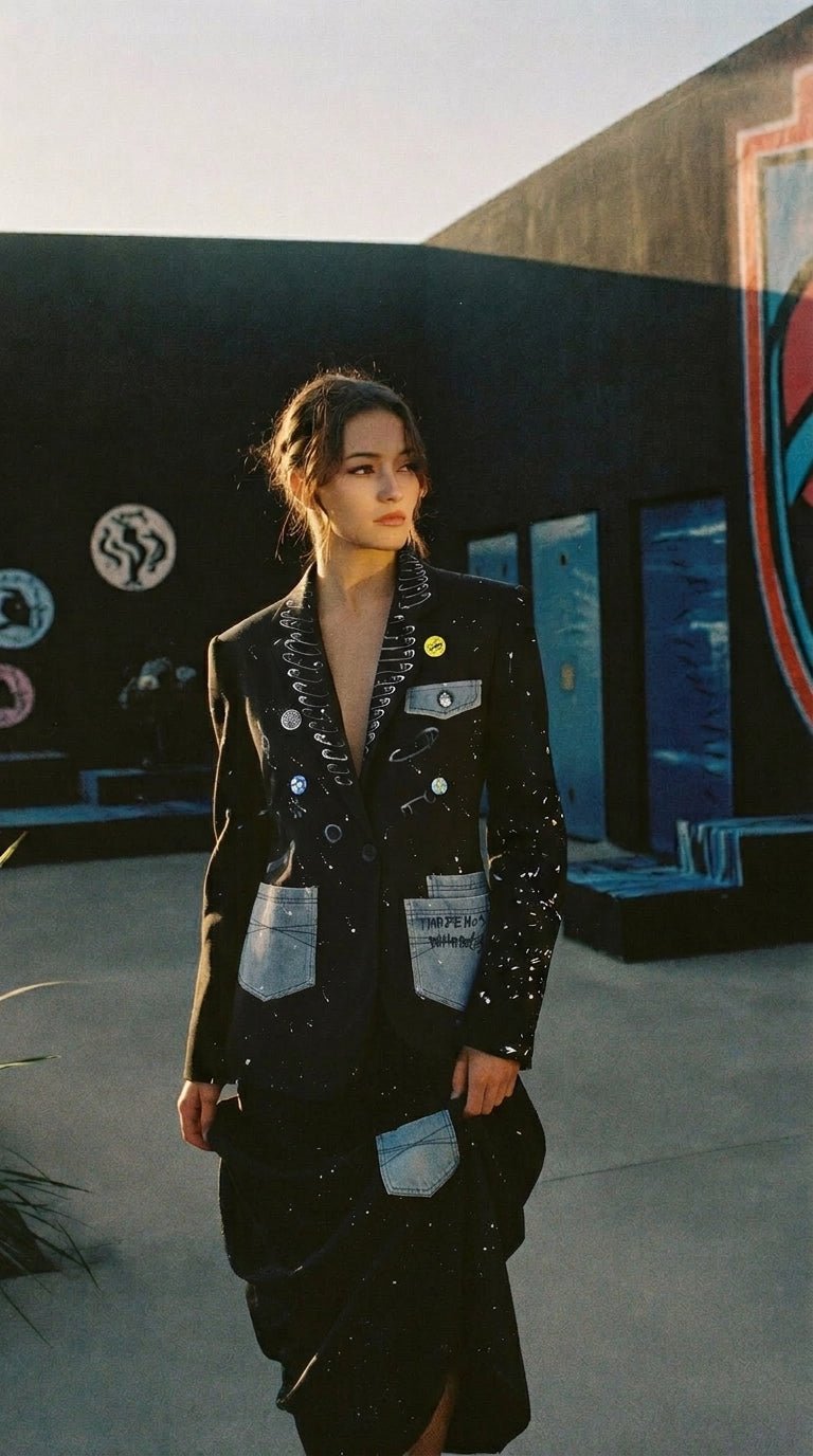 Midnight Street Art Blazer - GorgeousGul