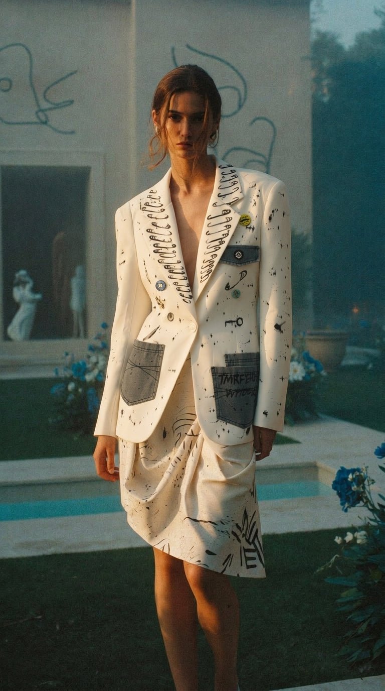 Art Line Patch Blazer - GorgeousGul