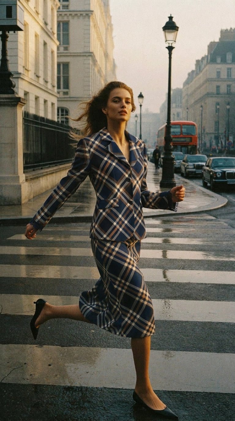 London Check Blazer Set - GorgeousGul