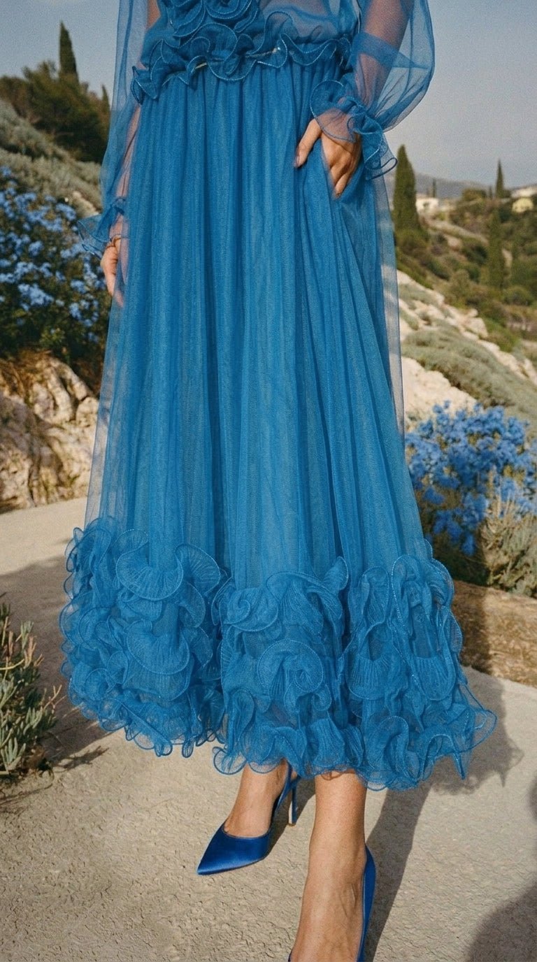 Blue Romance Ruffle Set - GorgeousGul
