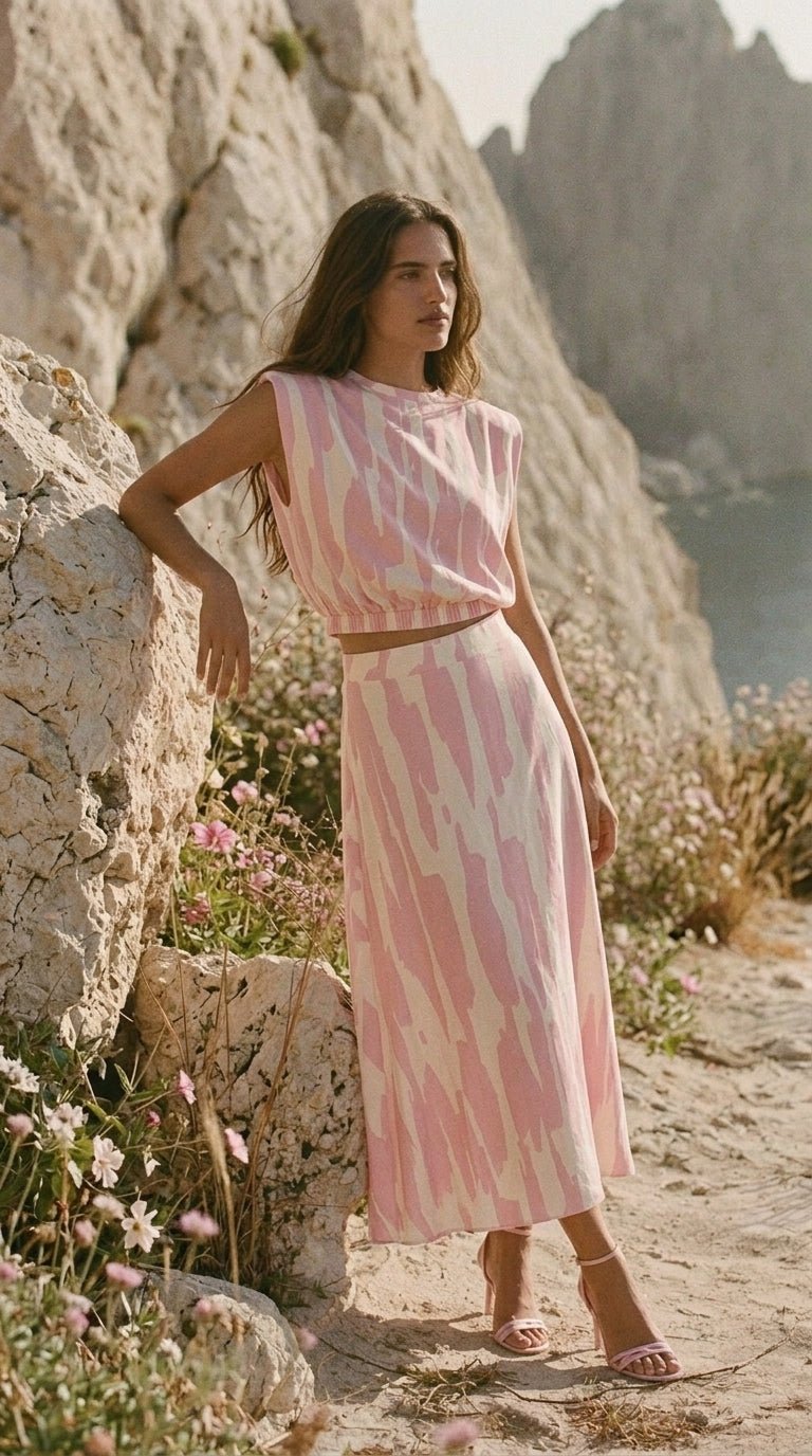 Amalfi Pink Skirt Set - GorgeousGul