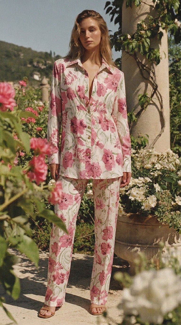 Pink Bloom Shirt Set - GorgeousGul
