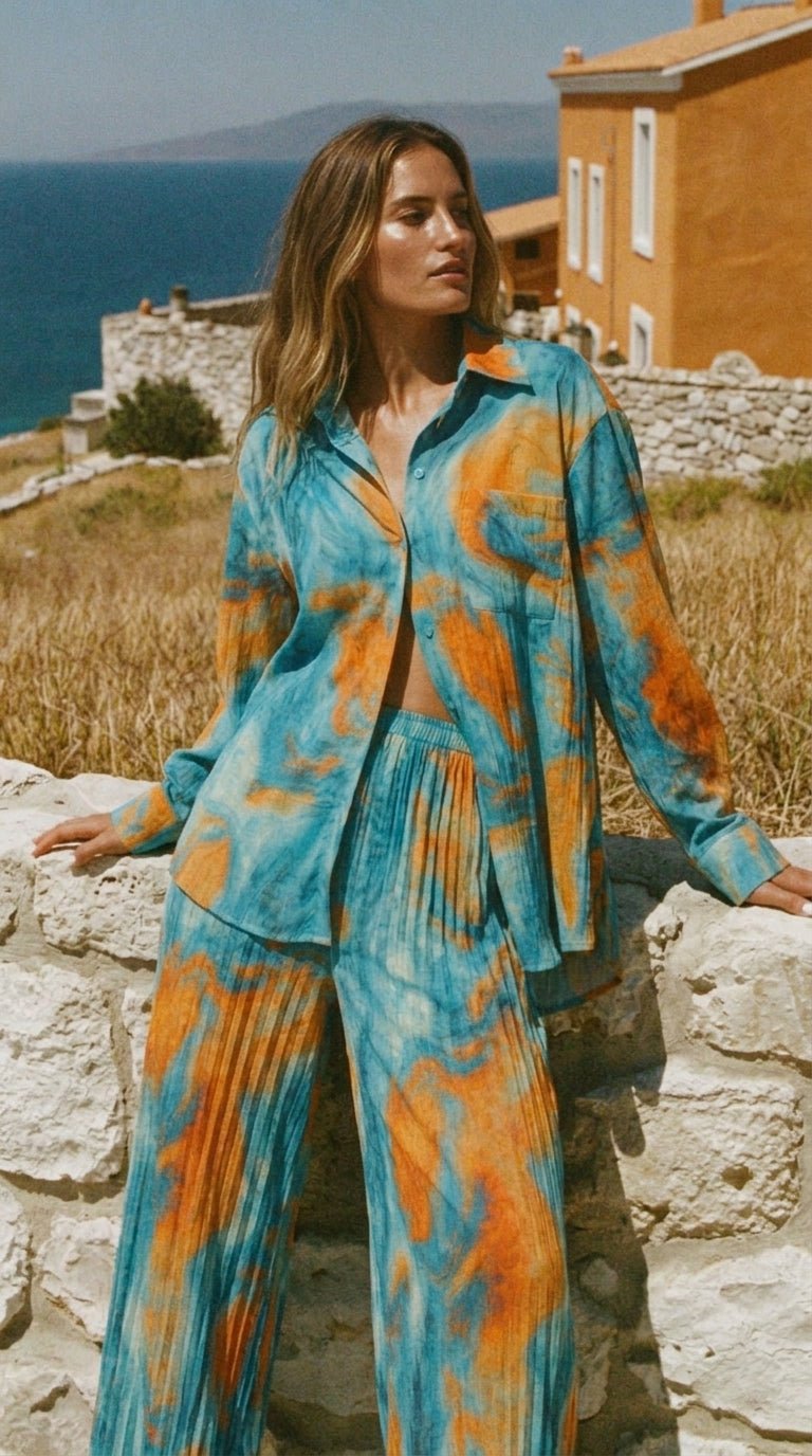 Turquoise Ember Shirt Set - GorgeousGul
