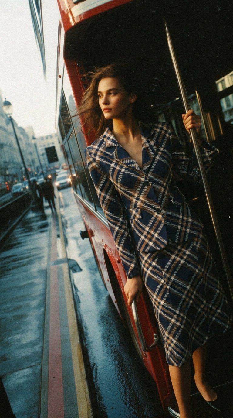 London Check Blazer Set - GorgeousGul